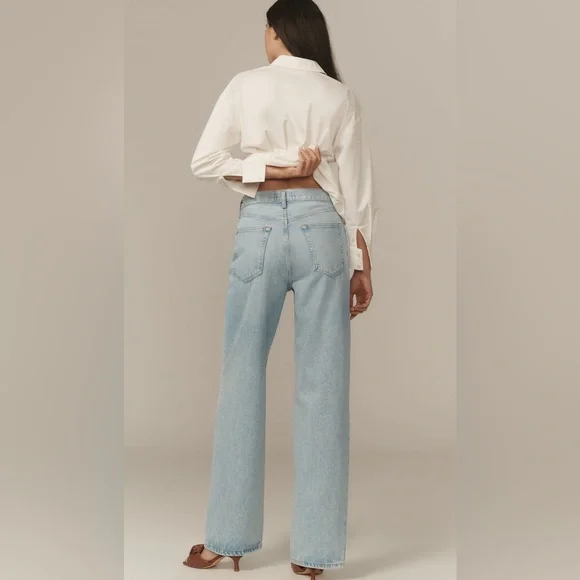 NEW AGOLDE 28 V-Waist High-Rise Straight Baggy Jeans Anthropologie
Faded Denim - Picture 3 of 15